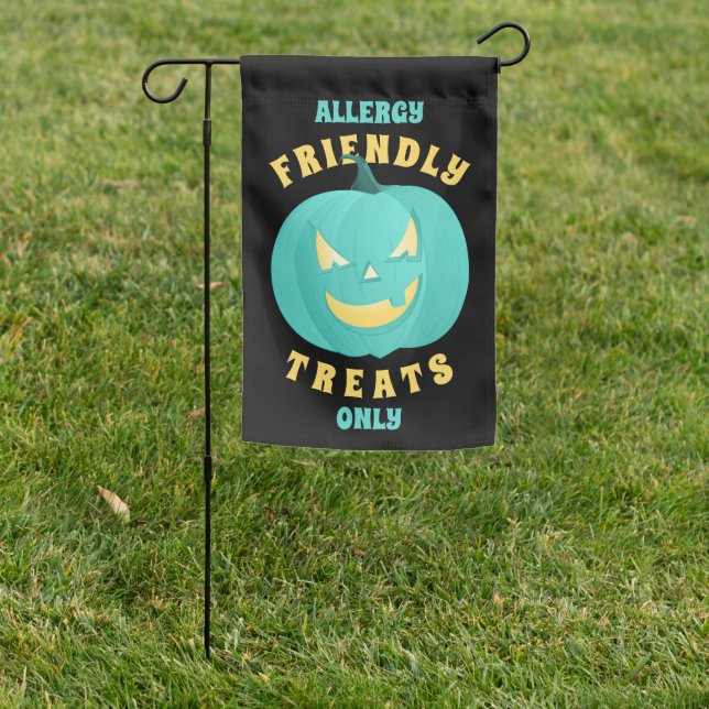 Teal Pumpkin Allergy friendly Non Food Treats  Gar Garden Flag (In SItu)