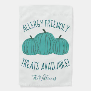 Teal Pumpkin Allergy Friendly Trick or Treat Garden Flag