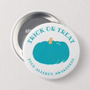 Teal Pumpkin Food Allergy Awareness Halloween Button