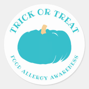 Teal Pumpkin Food Allergy Awareness Halloween Classic Round Sticker