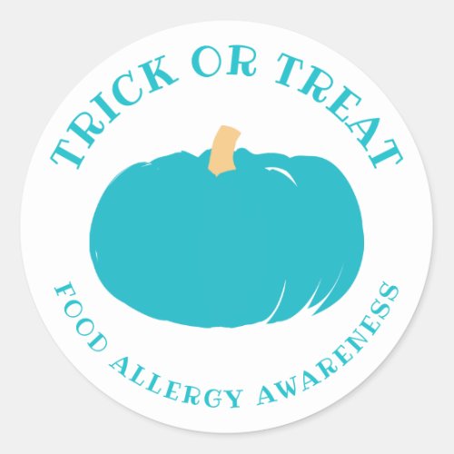 Teal Pumpkin Food Allergy Awareness Halloween Classic Round Sticker