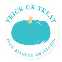 Teal Pumpkin Food Allergy Awareness Halloween Classic Round Sticker
