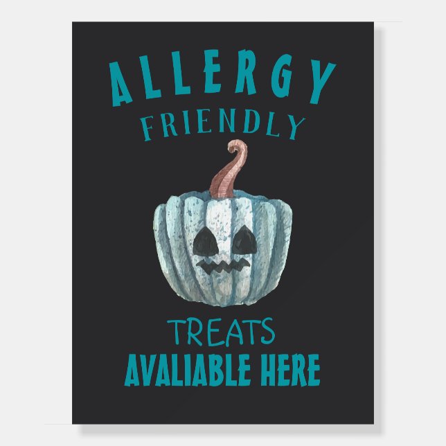 Teal Pumpkin Halloween Allergy Friendly Treats Foam Board (Front)