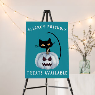 Teal Pumpkin Halloween Black Cat Allergy Friendly  Foam Board