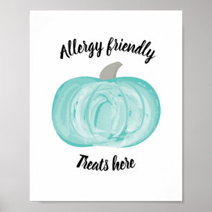 Teal Pumpkin Halloween Sign Allergy friendly
