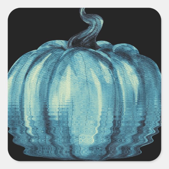 Teal Pumpkin Landscape Sunrise Square Sticker (Front)