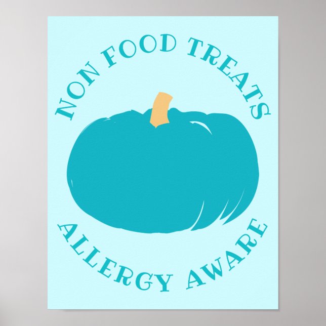 Teal Pumpkin Non Food Treats Allergy Aware Poster (Front)