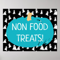 Teal Pumpkin Non Food Treats Allergy Ghosts Poster
