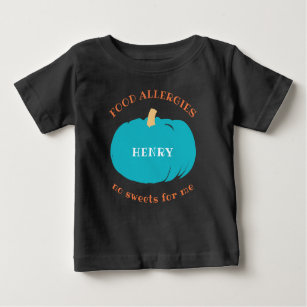 Teal Pumpkin Personalized Allergy Halloween Kids Baby T-Shirt