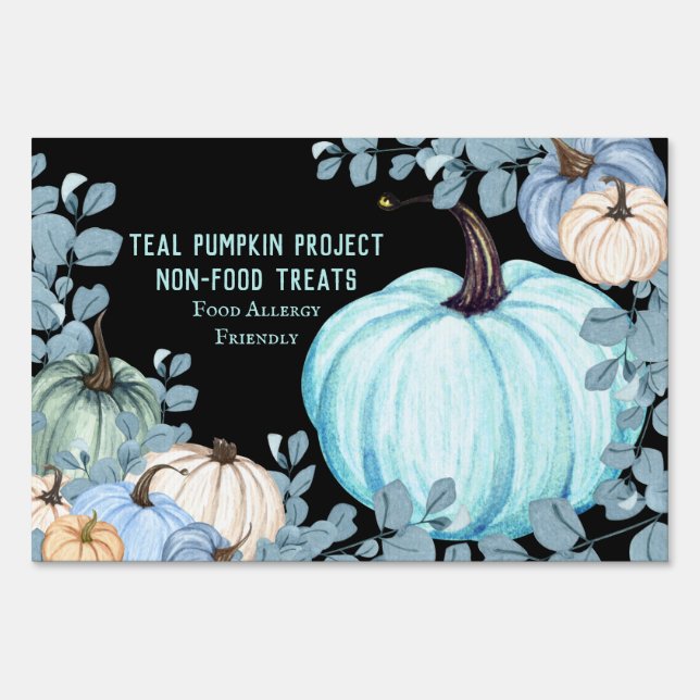 Teal Pumpkin Project Food Allergy Personalized Sign (Front)
