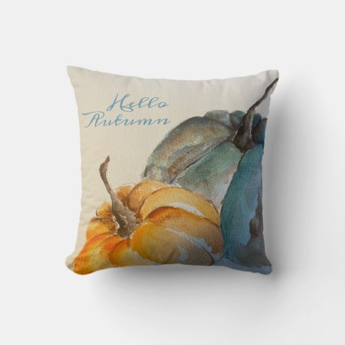 Teal Pumpkin Throw Pillow