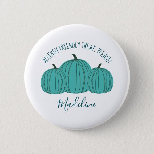Teal Pumpkin Trick or Treat Button