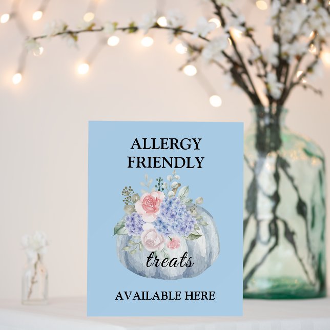 Teal Pumpkin Watercolor Allergy Friendly Treats Foam Board (In Situ (Wedding))