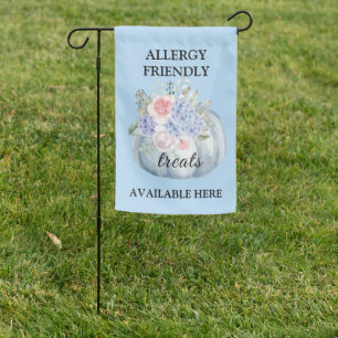 Teal Pumpkin Watercolor Allergy Friendly Treats Garden Flag