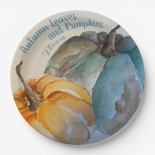 Teal PumpkinscPaper Plate