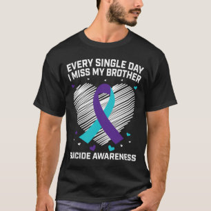 Teal Purple Awareness Prevention Miss Brother T-Shirt