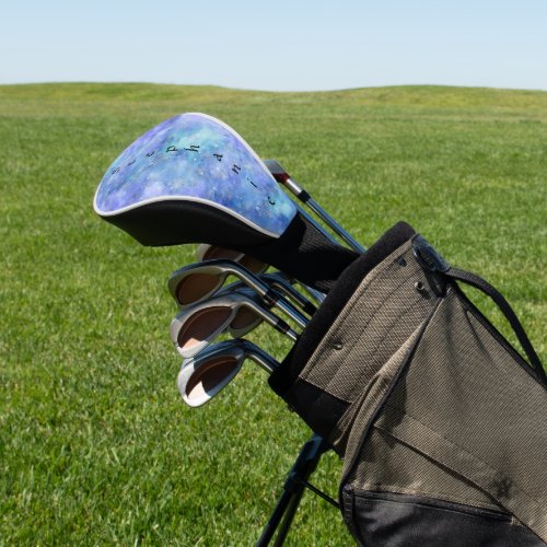 Teal Purple Blue Night Sky Watercolor Galaxy Golf Head Cover