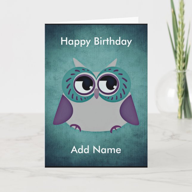 Teal & Purple Custom Birthday Card (Front)