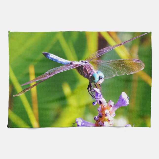 Teal & purple Dragonfly Towel (Horizontal)