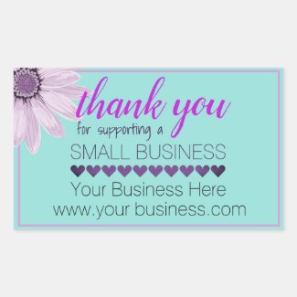 Teal/Purple Flower Thanks Small Business Support