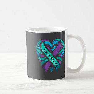 Teal Purple Heart You Suicide Prevention Awareness Coffee Mug