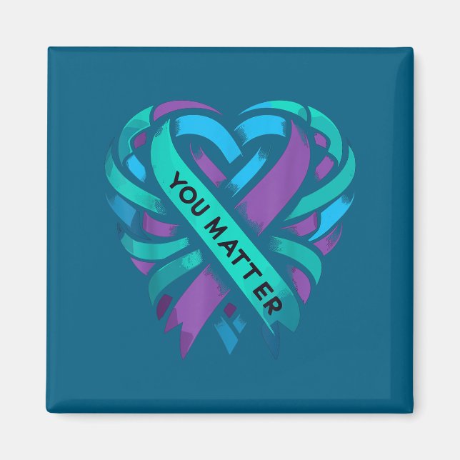 Teal Purple Heart You Suicide Prevention Awareness Magnet (Front)