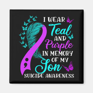 Teal Purple In Memory Of My Son Suicide Awareness Magnet