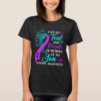Teal Purple In Memory Of My Son Suicide Awareness T-Shirt