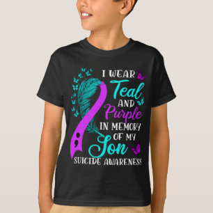 Teal Purple In Memory Of My Son Suicide Awareness T-Shirt