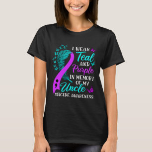 Teal Purple In Memory Of My Uncle Suicide Awarenes T-Shirt