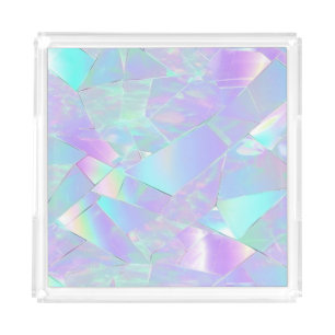 Teal & Purple Iridescent Design Acrylic Tray