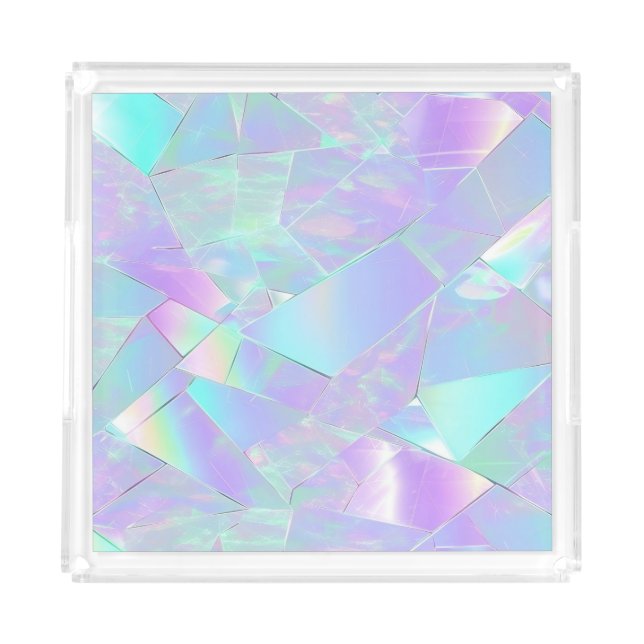 Teal & Purple Iridescent Design Acrylic Tray (Front)