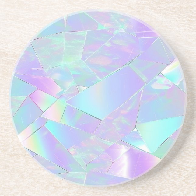 Teal & Purple Iridescent Design Coaster (Front)