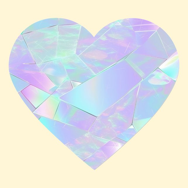 Teal & Purple Iridescent Design Heart Sticker (Creator Uploaded)