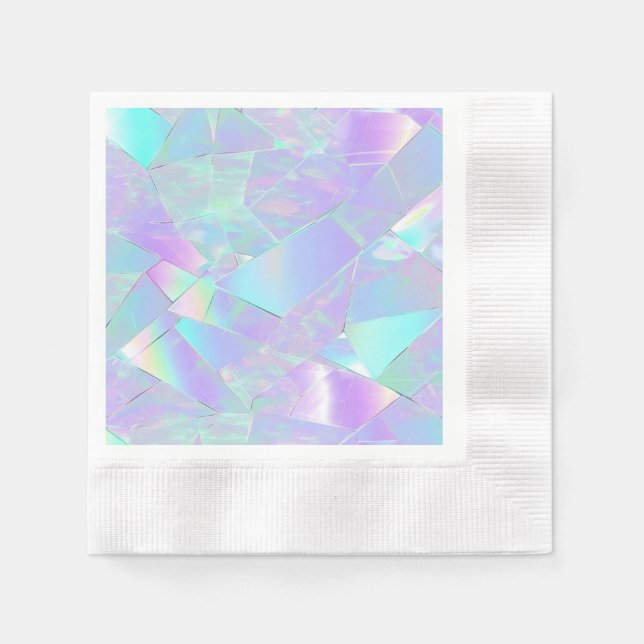 Teal & Purple Iridescent Design Napkins (Front)