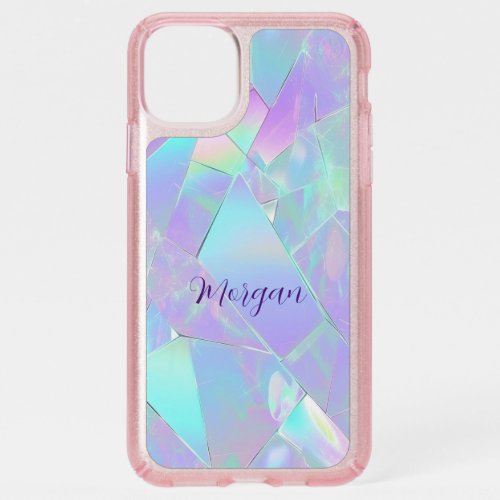 Teal  Purple Iridescent Design Script Name Speck iPhone 11 Pro Max Case