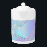 Teal & Purple Iridescent Design Teapot<br><div class="desc">A teal and purple iridescent design of pastel colors.</div>
