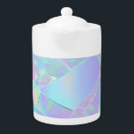 Teal & Purple Iridescent Design Teapot<br><div class="desc">A teal and purple iridescent design of pastel colors.</div>