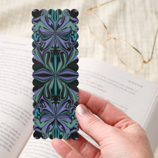 Teal Purple Kaleidoscope Abstract Bookmark