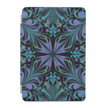 Teal Purple Kaleidoscope Abstract iPad Cover