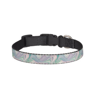 Teal Purple Marble Abstract Swirl Aesthetic Pet Collar