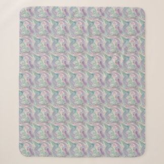 Teal Purple Marble Abstract Swirl Aesthetic Sherpa Blanket