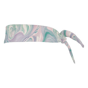 Teal Purple Marble Abstract Swirl Aesthetic Tie Headband