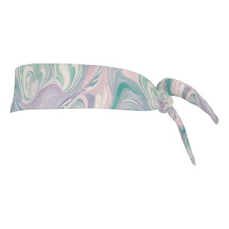 Teal Purple Marble Abstract Swirl Aesthetic Tie Headband