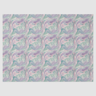 Teal Purple Marble Abstract Swirl Aesthetic Tissue Paper