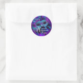 Teal & Purple Masks Masquerade Party Sticker (Bag)