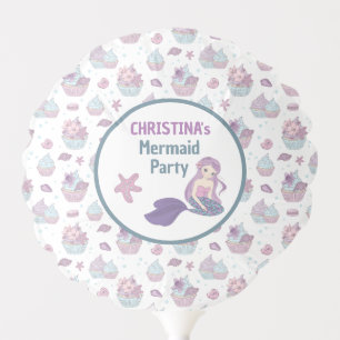 Teal Purple Mermaid Birthday Party Sea theme Balloon