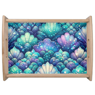Teal Purple Mermaid Serving Tray