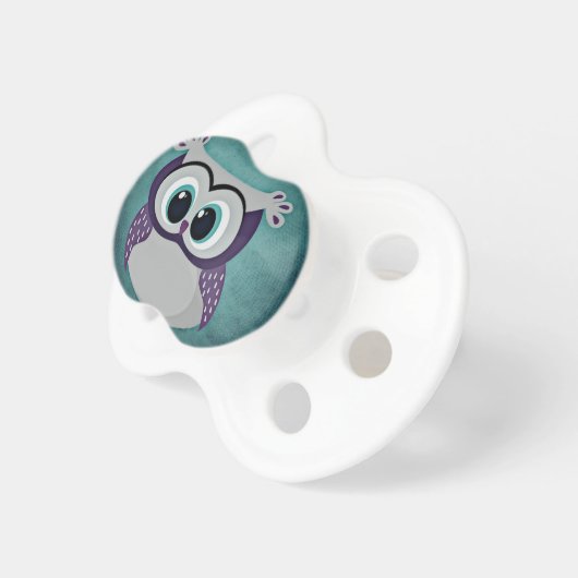 Teal & Purple Owl Pacifier (Front Right)