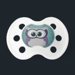 Teal & Purple Owl Pacifier<br><div class="desc">Gotta love those owls! This whimsical purple owl with teal background. Whoooo needs an owl gift? Anyone!</div>